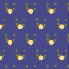 Web Vector illustration. Trendy floral seamless pattern in purple and yellow colors.