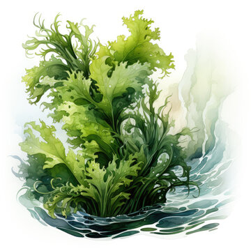 green lettuce plant in watercolor style clip art preview