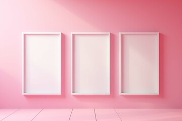 
White frame on pink background with shadow