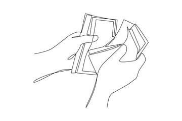 Continuous one line drawing Saving money, analyzing, planning personal budget, investing. Financial management concept. Doodle vector illustration.