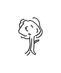 tree hand draw icon, vector best line icon.