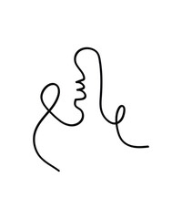 female hand draw line art, vector best line icon.