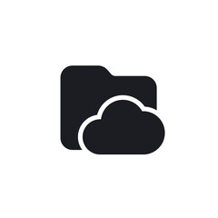 cloud folder icon, vector pictogram on white