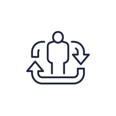 client retention line icon, vector