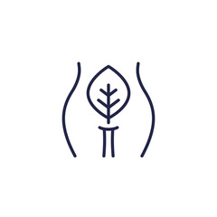detox line icon with a woman body