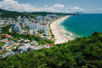 Zelfklevend Fotobehang Balneario Camboriu in Brazil and beach with ocean © artifirsov