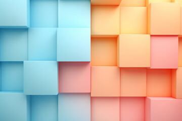 abstract pastel colors background with cubes