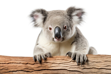Clear Koala Portrait Shot on a transparent background