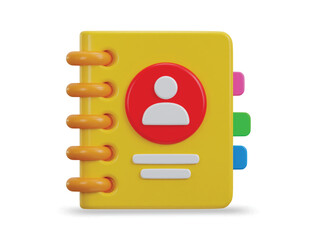 3d colorful contact book icon
