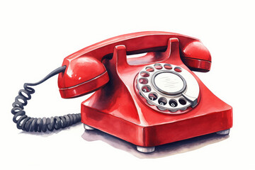 red retro telephone