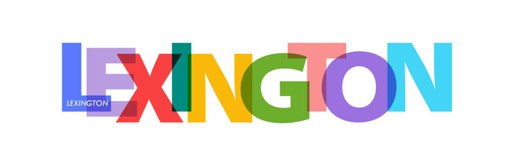 LEXINGTON. The name of the city on a white background. Vector design template for poster, postcard, banner