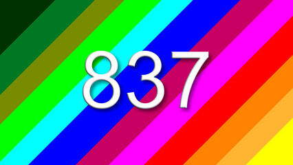 837 colorful rainbow background year number