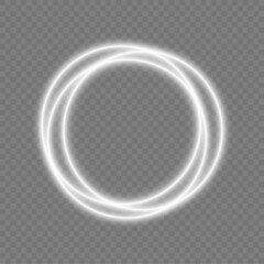 Abstract circle, white color glowing lines background. Curve white line light effect. Light cool whirlwind.	