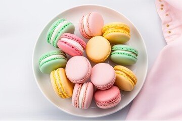 macarons on a plate colorful and delicious