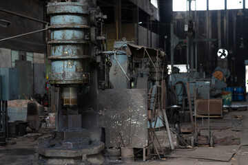 CNC machine in industry factory. Production line in factory. CNC automatic machine in manufacturing industry