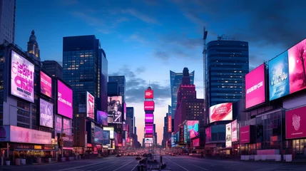Tuinposter s Square, featured with Broadway Theaters and animated LED signs, is a symbol of New York City and the United States. © Iman
