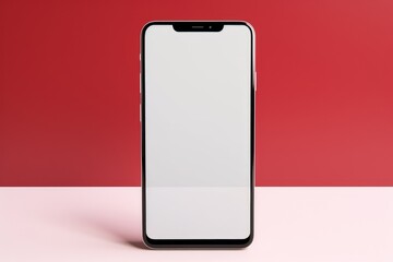 Photo of a sleek smartphone with a blank screen. Generative AI