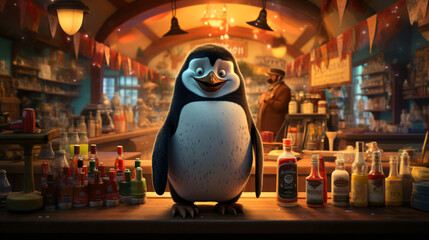 trickfilm sketched Penguins at the bar