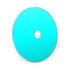 CD or DVD blank template cyan for presentation layouts and design. 3D rendering.