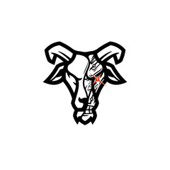 bull buffalo tech robotic logo design