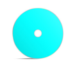 CD or DVD blank template cyan for presentation layouts and design. 3D rendering.