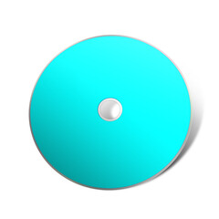 CD or DVD blank template cyan for presentation layouts and design. 3D rendering.