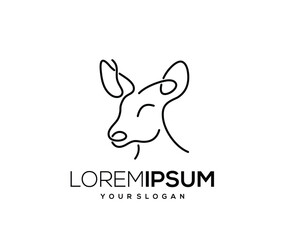 Deer Animal, Hand Drawn Logo Design Vector