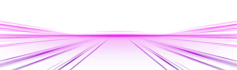 Abstract neon rays of light on a transparent background in PNG format. Purple speeds on the expressway. Sport car is made of polygons, lines and connected dots.	