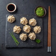 Chinese Dumplings presented in Tasteful way - Xiao Long Bao food for Festivals, Street Food and Celebration