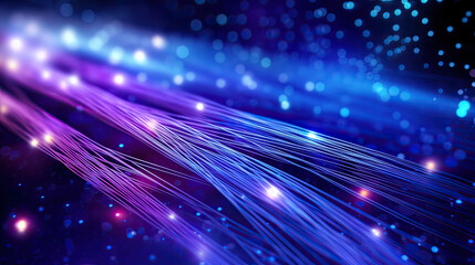 Fototapeta na wymiar An artistic depiction of fiber optics network cables as glowing veins on a technology-themed background, symbolizing the lifelines of digital communication Ai Generative