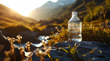 Generic mineral glass water bottle