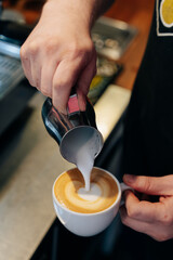 coffie making process. Barista work