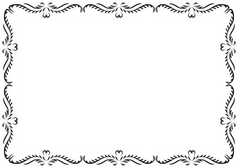 Classic frame and border element. Ornate vintage ornament vector isolated on white background. Decorative line for frame, page, template, poster, new year greeting card, invitation.