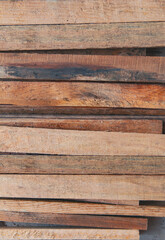 stained brown wooden planks stacked horizontally