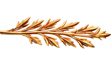 a gold leafy branch with leaves - obrazy, fototapety, plakaty