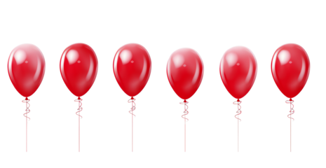 a row of red balloons