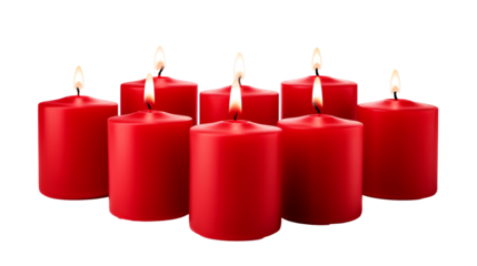 a group of red candles