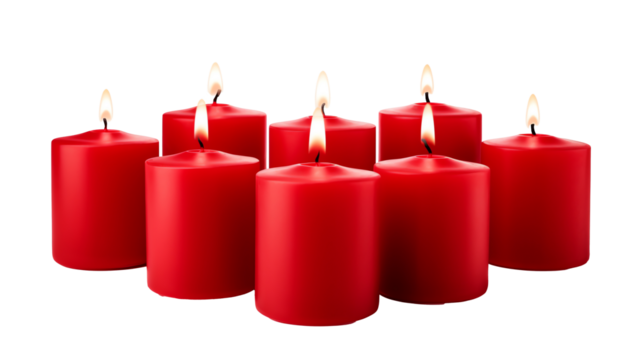 a group of red candles