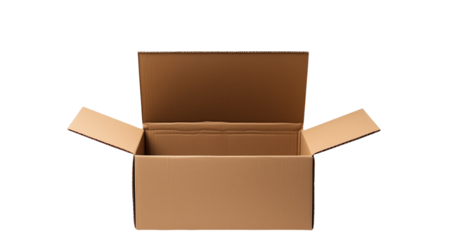 a brown box with open lid