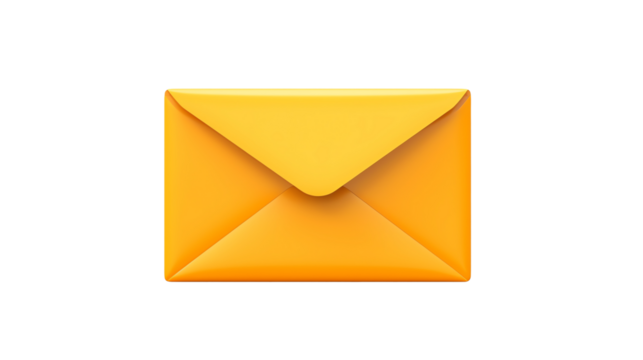 a yellow envelope with a white background