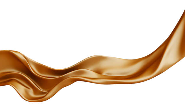 a gold wavy fabric on a black background
