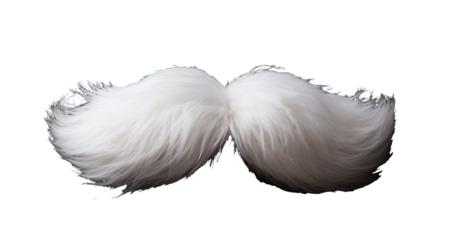a white fake mustache on a black background