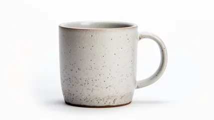 Fotobehang Grey ceramic mug isolating hot chocolate on a white background © Daniel