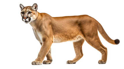 a cougar with a white background