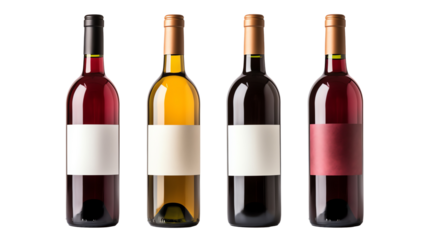 a group of wine bottles