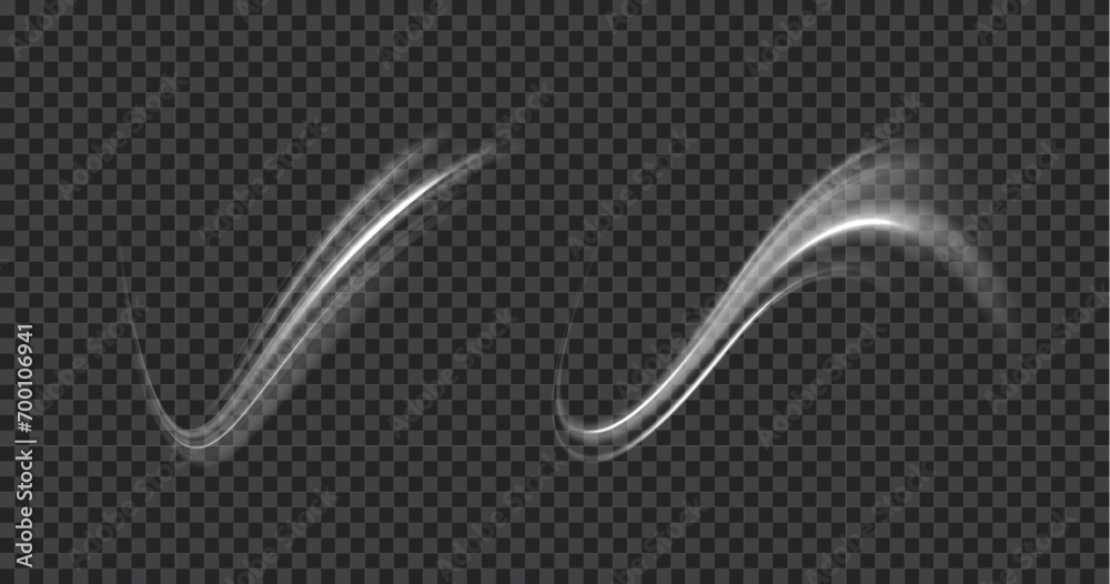 Wall mural effect of winter air vortex, blizzard, vector realistic illustration. vector comet with large dust. 