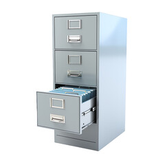 a file cabinet with a drawer open