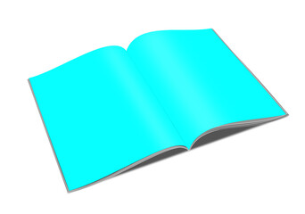Cyan magazine blank template for presentation layouts and design.