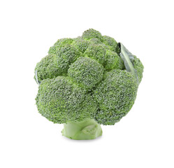 Fresh raw green broccoli isolated on white