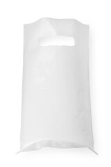 One plastic bag isolated on white, top view